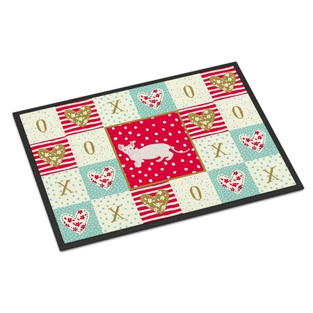 Carolines Treasures 24 x 36 in. Dwelf No.3 Cat Love Indoor or Outdoor Mat CK5606JMAT